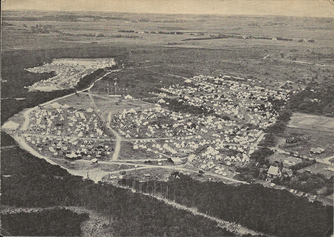 Luftfoto af lejren